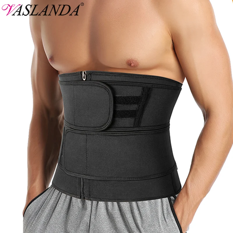 Men Waist Trainer Corsets Slimming Body Shaper Fitness Trimmer Belt Sauna Sweat Fat Burner Workout Cincher Compression Shapewear