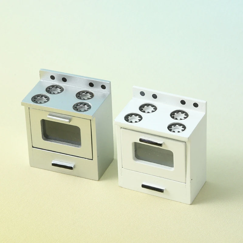 1/12 casa de muñecas simulación estufa de Gas modelo casa de muñecas Mini cocina utensilios de cocina muebles decoración muñecas juguetes para juego de imitación