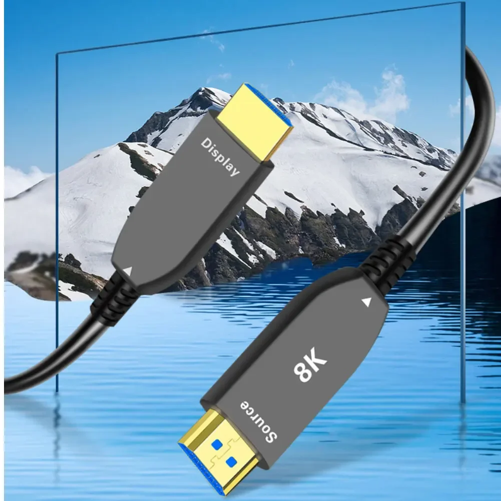 1PCS 8K 60Hz High-Definition Fiber Optic Cable 2.1 Gold-Plated Fiber Optic Cable TV Industrial Grade Optical Fiber Cable