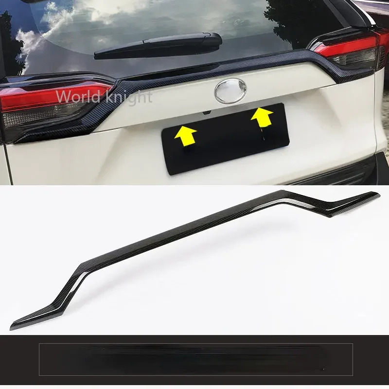 For Toyota RAV4 RAV 4 2019 2020 2021 2022 Carbon Fiber Car Rear Door Trunk Lid Cover Trim Tailgate Lip Molding Strip Accessories