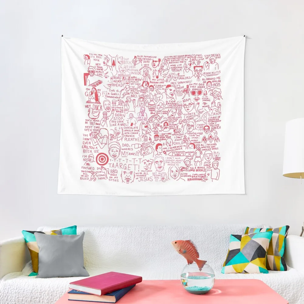 (RED) The Ultimate Vine Compilation But Instead of a Video it’s Just Terribly Drawn Tapestry Wall Art Home Decorators Tapestry