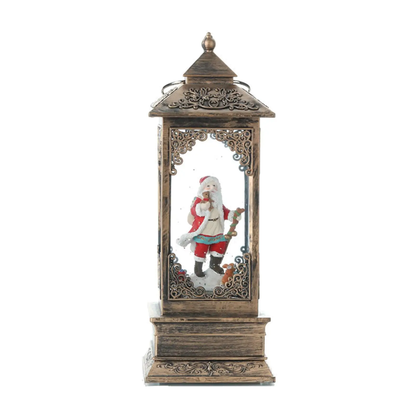 Rotating Lantern Glittering Christmas Music Box Swirling Snow Light Crafts Decor