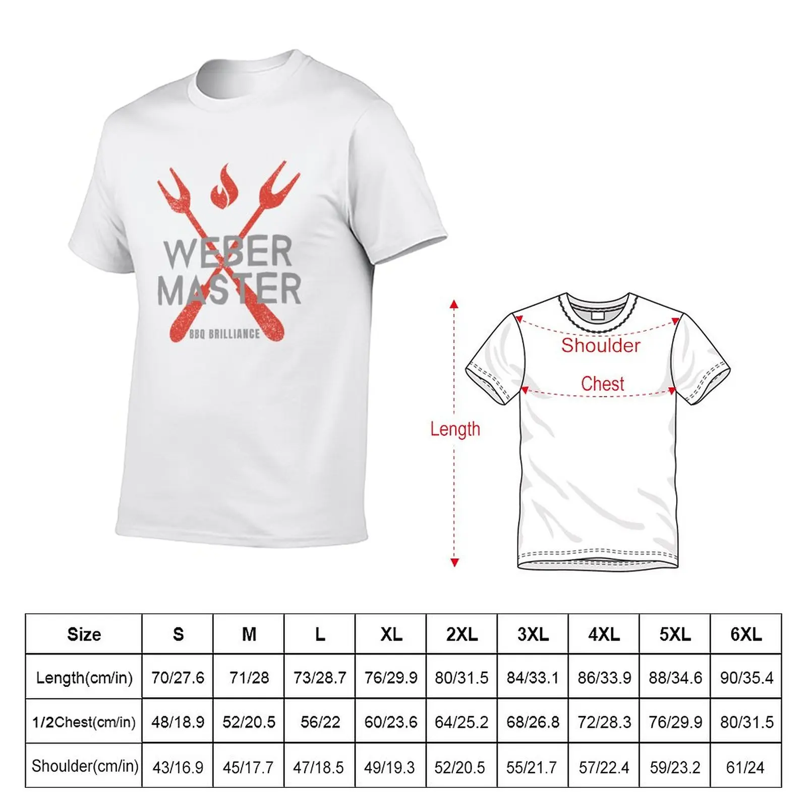 New Weber Master - BBQ Brilliance T-Shirt custom t shirts design your own kawaii clothes sweat shirt Men's cotton t-shirt