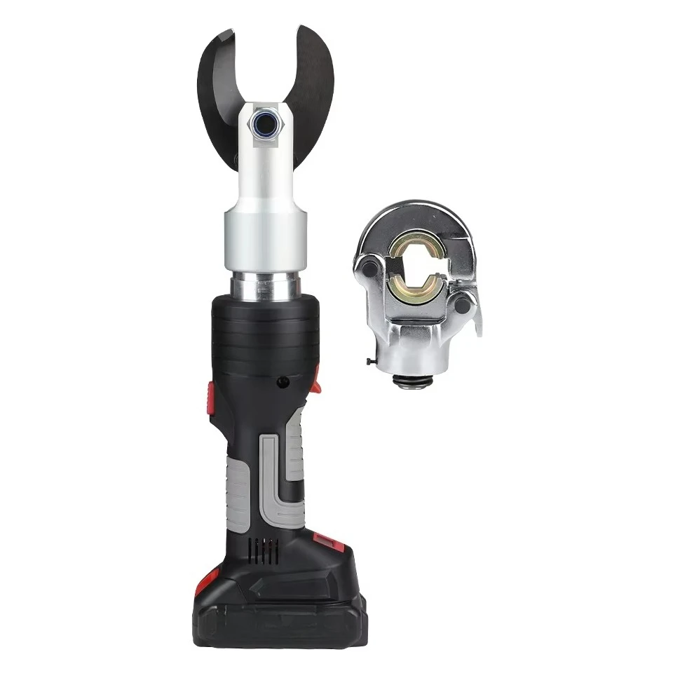 Battery-Powered Hydraulic Crimping Tool - Straight Handle Cable Crimper Crimping and Cutting Dual-Function Tool
