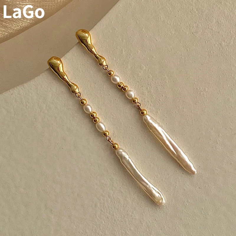 

Trendy Jewelry Simulated Pearl Elegant Temperament High Quality Long Dangle Earrings For Women Wedding Gifts Fine Accessories
