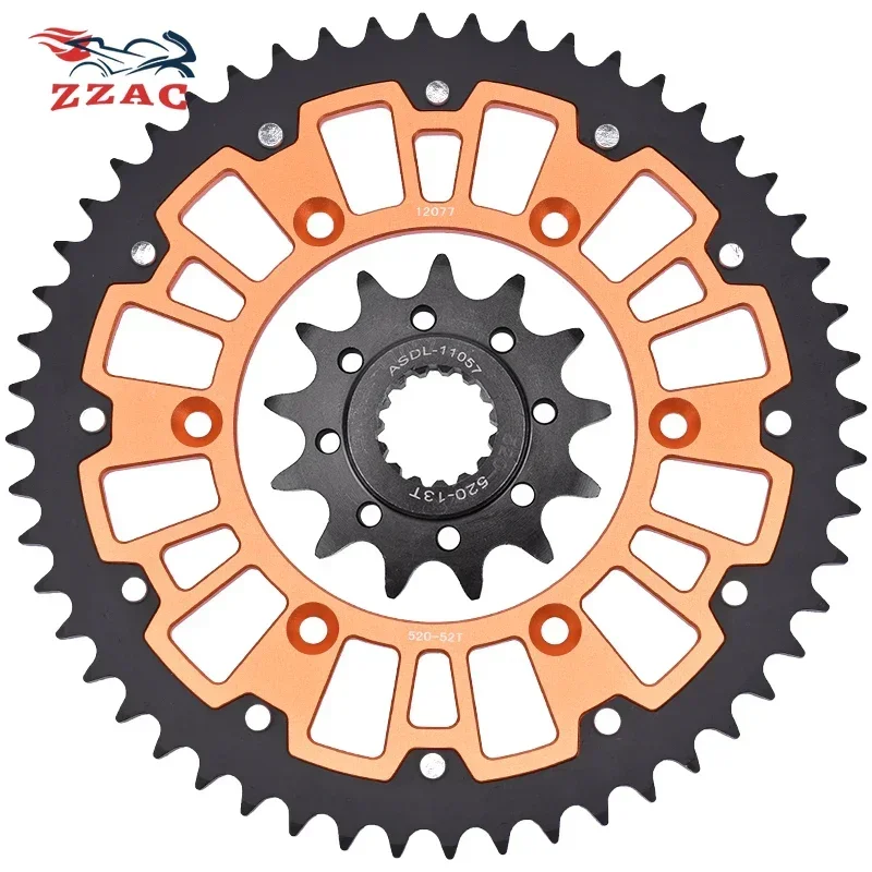 

520 52T 13T Steel Aluminum Composite Front Rear Sprocket Kits For KT/M 250 EXC EXC-F XCF-W 300 EXC 350 EXC-F XCF-W XC-W 400 XC-W