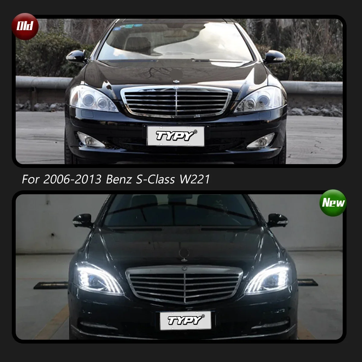 

TYPY Новый светодиодный налобный фонарь, модернизированный для Benz S Class W221, фара 2006-2013, динамический сигнальный налобный фонарь, автоаксессуары