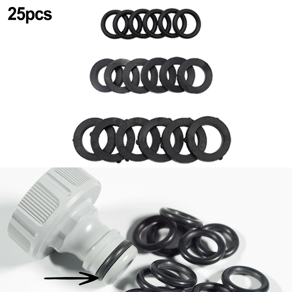 

25pcs O-ring Seal For All 1/2" And 3/4" Hose Systems Garden Spray Interface Etc Quick Disconnect Durable Rubber Accessories