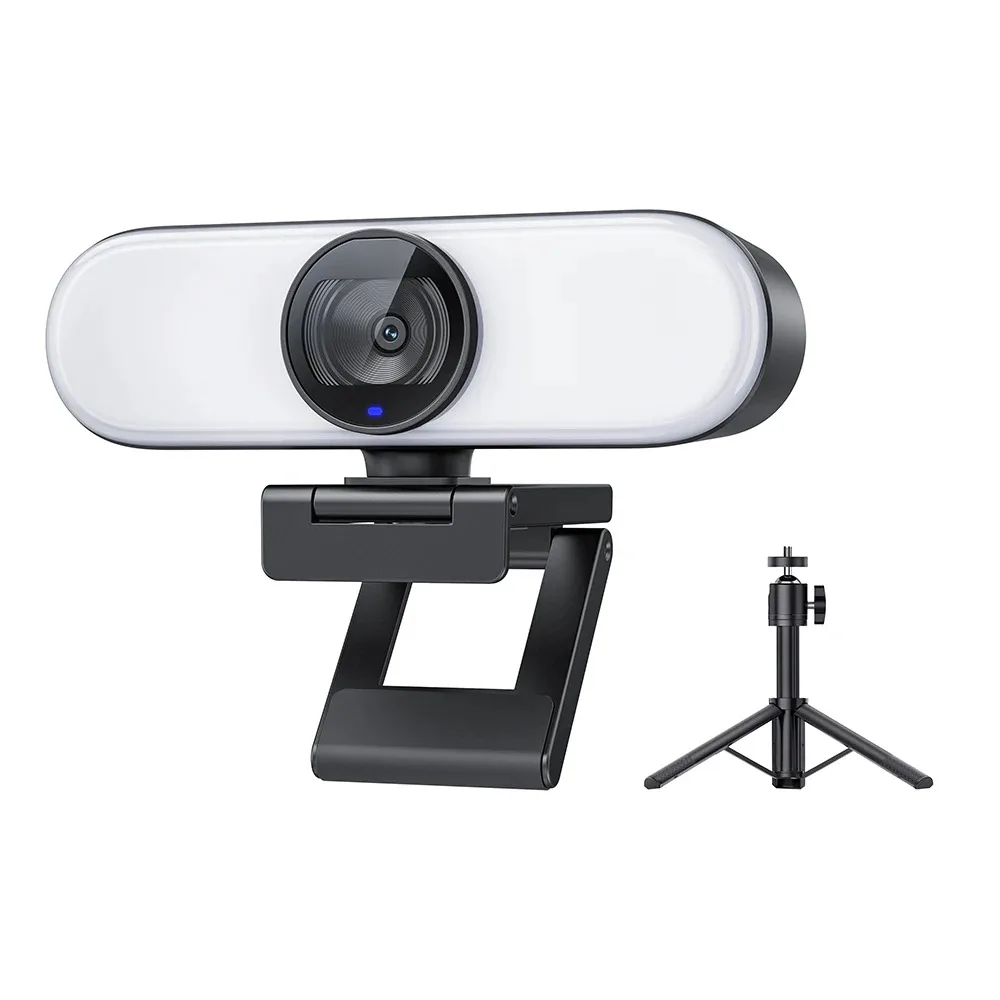 4K 2K 1080P Webcam with Fill Light, Adjustable Brightness, 73° FOV, 8MP Autofocus PC Camera for Streaming Gaming Video Calls