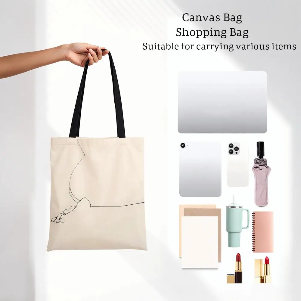 Alluring Stylized S-Sexy Sample Line Cartoon Storage Bags Lightweight Printed Canvas Bag Portable Daily Shopping Shoulder Bag