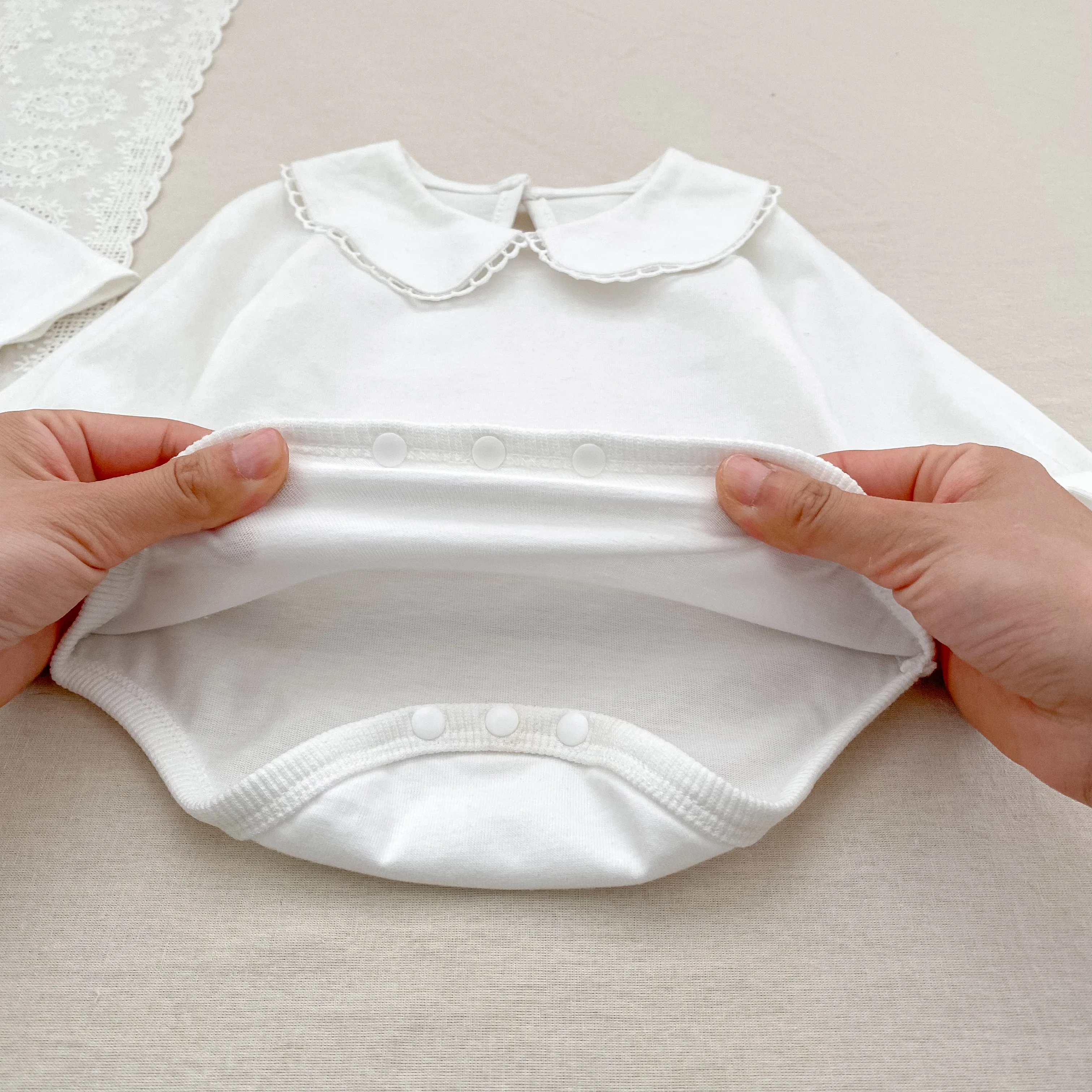 0-24M Herbst Baby Mädchen Romper Baby Mädchen Kleidung Kleinkind Neue Mädchen Spitze Kragen Strampler Baumwolle Weiß Infant baby Mädchen Overall – Detail 28