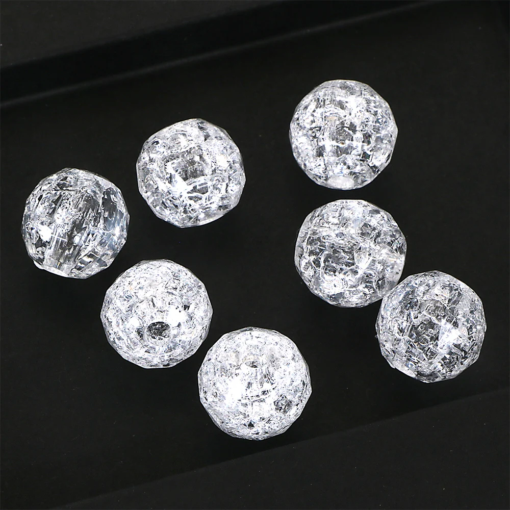 

280 шт. 14 мм граненые кракле круглые прозрачные акриловые свободные бусины-разделители для самостоятельного изготовления браслета, ожерелья, ювелирных изделий