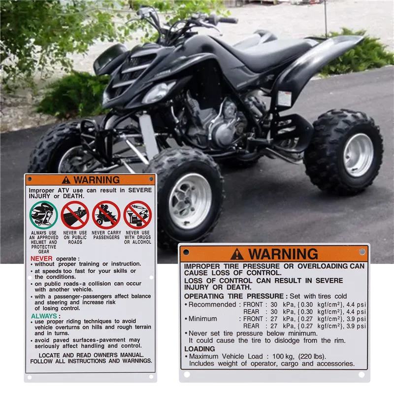 

Car Accessories Car Kit Warning Decals Stickers Labels Aluminum Backed For Yamaha