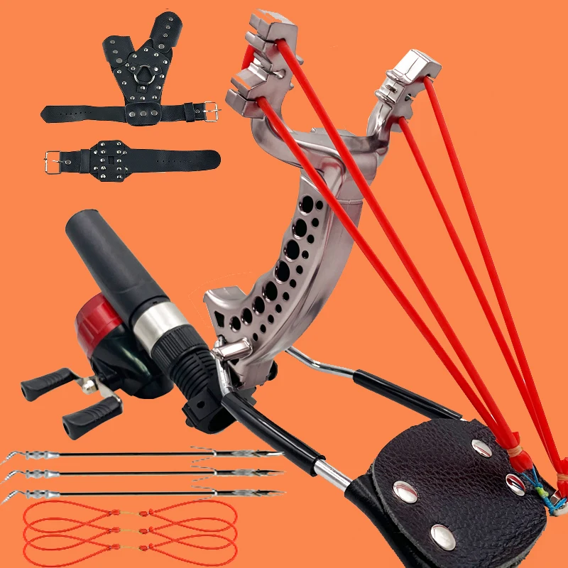 Slingshot Powerful Hunting with Wrist Support Elastic Band Outdoor Shooting Fishing Slingsshot Catapult  High Precision Sling