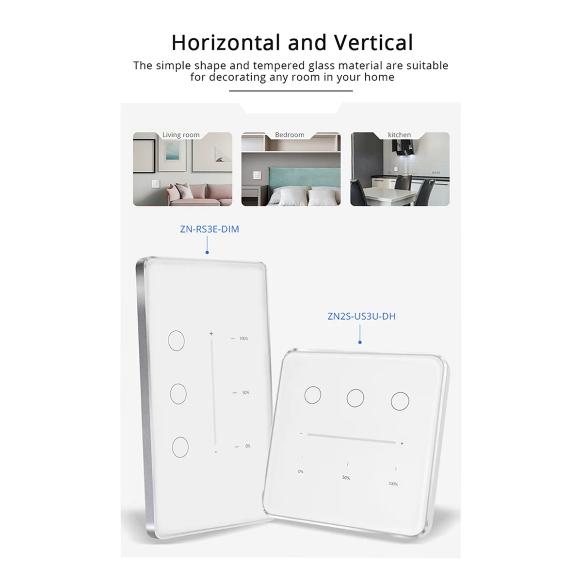 A25I Tuya Zigbee 3 Gang Dimmer Light Switch Tuya/Smart Life APP Remote Control US EU Standard Switch Percentage Control(A)