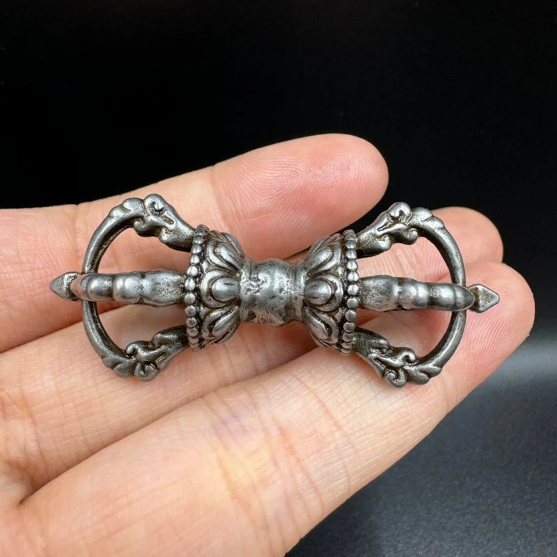 Iron Vajra Ornament Five-Pronged Vajra Handheld Piece Vintage Pendant Accessory