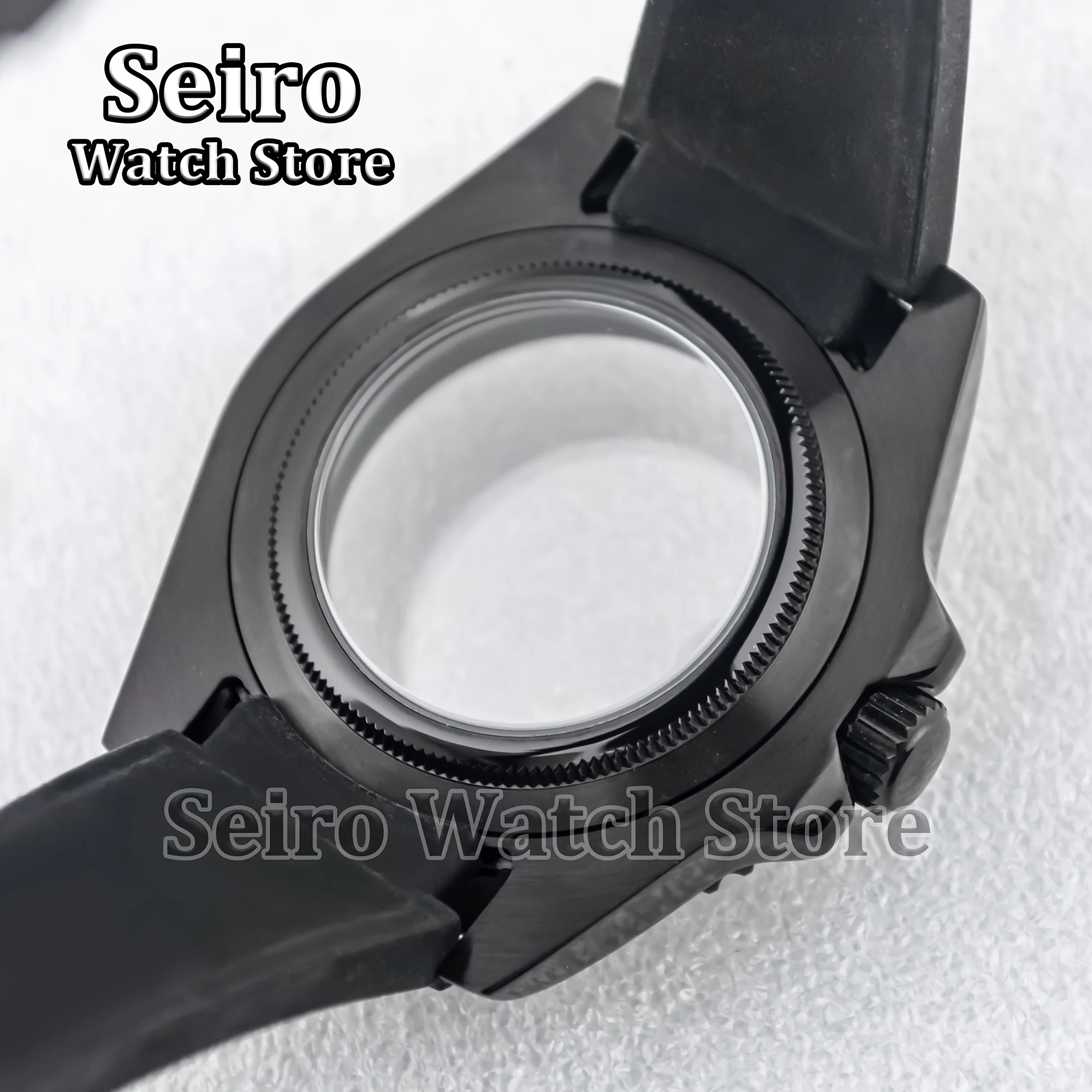 NH35 Watch Case Rubber Strap 40MM Yacht-master Stainless Steel Sapphire Glass 100M Waterproof Watch Parts for NH34 NH36 Movement