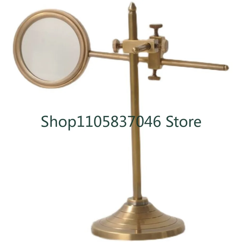 Brass bracket rotation adjustment reading newspaper magnifying glass study decoration ornaments props