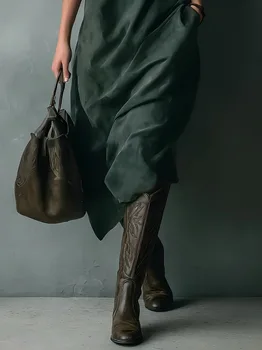 Suede New Dress Pocket Loose Long Casual Dress Solid Color Midi Relaxed Fit Dresses Female Clothing Autumn Winter Dresses 4 Suede New Dress Pocket Loose Long Casual Dress Solid Color Midi Relaxed Fit Dresses Female Clothing Autumn Winter Dresses 4
