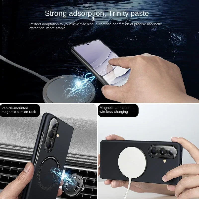 Ultra Thin Skin Feel Wireless Charging Case for Samsung Galaxy Z Fold 7 Fold6 5 4 Magsafe Magnetic Case for Fold5 Fold7 Cover