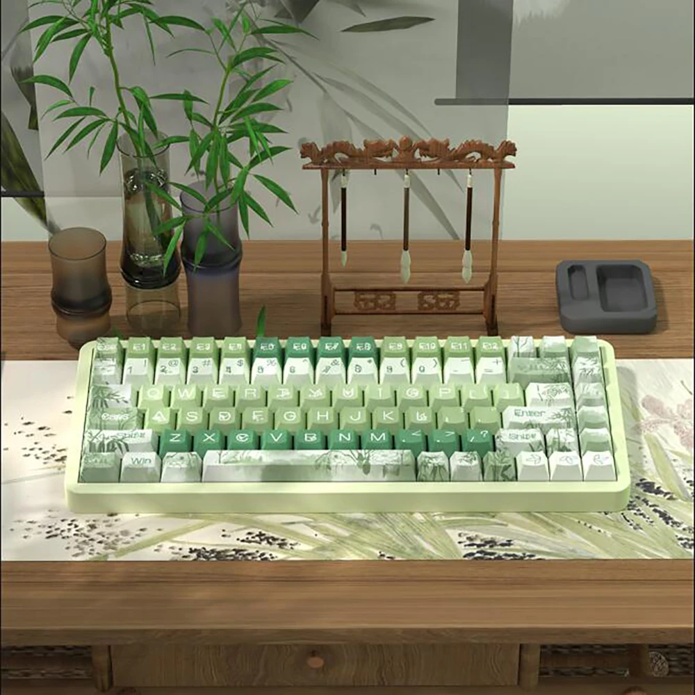 138 คีย์ Original Theme Keycaps โปรไฟล์เชอร์รี่น่ารักอะนิเมะ PBT Keycap ที่กําหนดเองสําหรับแป้นพิมพ์ระเหิดบุคลิกภาพหมวก