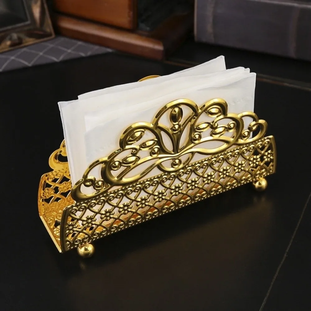 

Space-Saving Ironwork Gold Tissue Holder Standing Nordic Style Flower Tissue Dispenser No-slip Multi-purpose