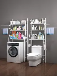 Portaoggetti per wc da bagno scaffale per wc da pavimento a pavimento Rack per lavabo senza punzonatura per lavatrice