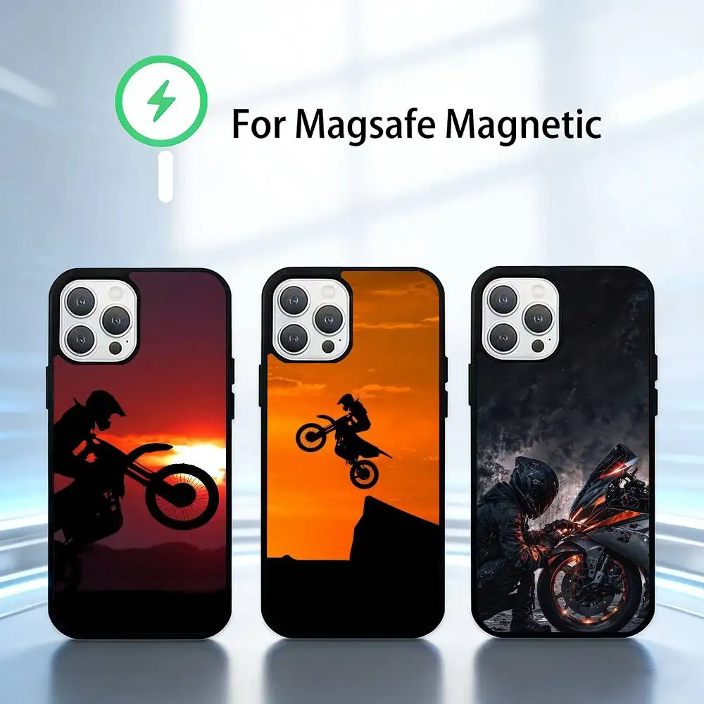 

M-Motorcycle Boy Phone Case For iPhone 17,16,15,14,13,Pro,Max,Plus,Magnetic For Magsafe Wireless Charging