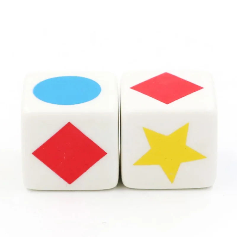 10 Pcs/lot Pattern Dice Kinds Graphic Cognition Game 6 Sided Square Corner Dice Funny Game Accessory 19mm