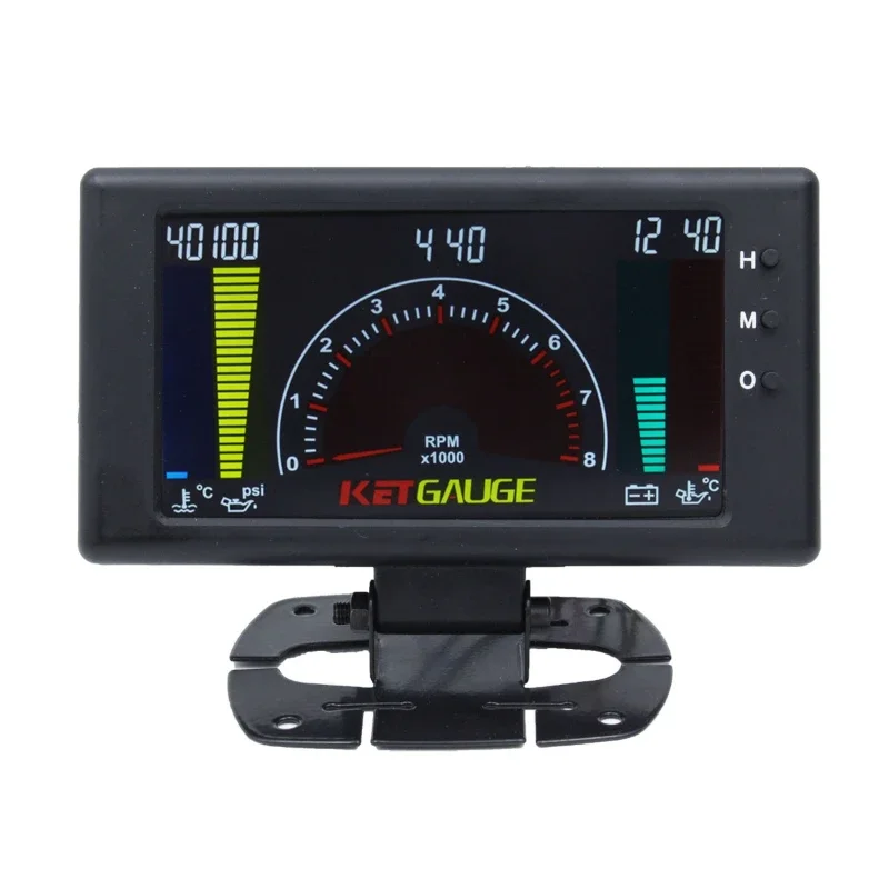 6-In-1 car multi-functional modification instrument, water temperature, oil temperature, voltage, oil pressure