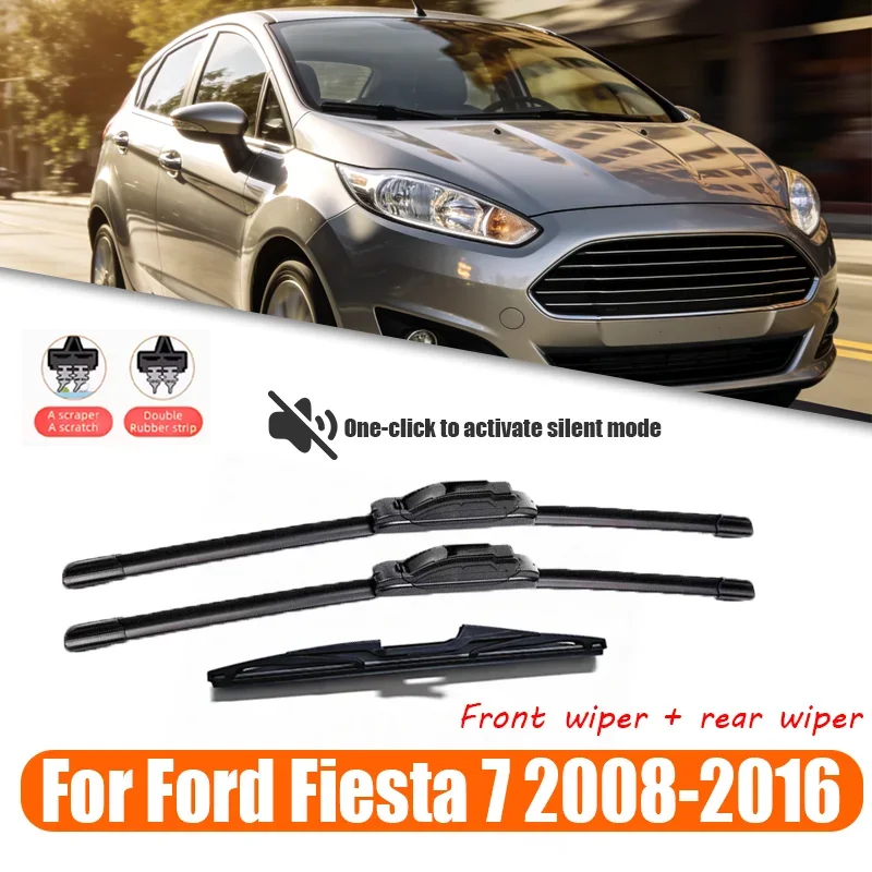 

26'+15'+12' for Ford Fiesta 7 2008-2016 2009 2010 2011 2012 front wiper and rear wiper blades windshield windshield window brush