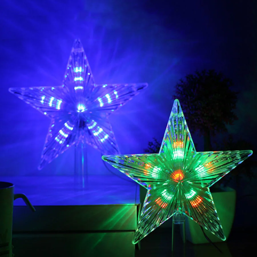 2024 New Year Christmas Tree Decoration Fairy Lights 220V EU Plug 31LED Five-pointed Star String Light for Wedding Garland Party