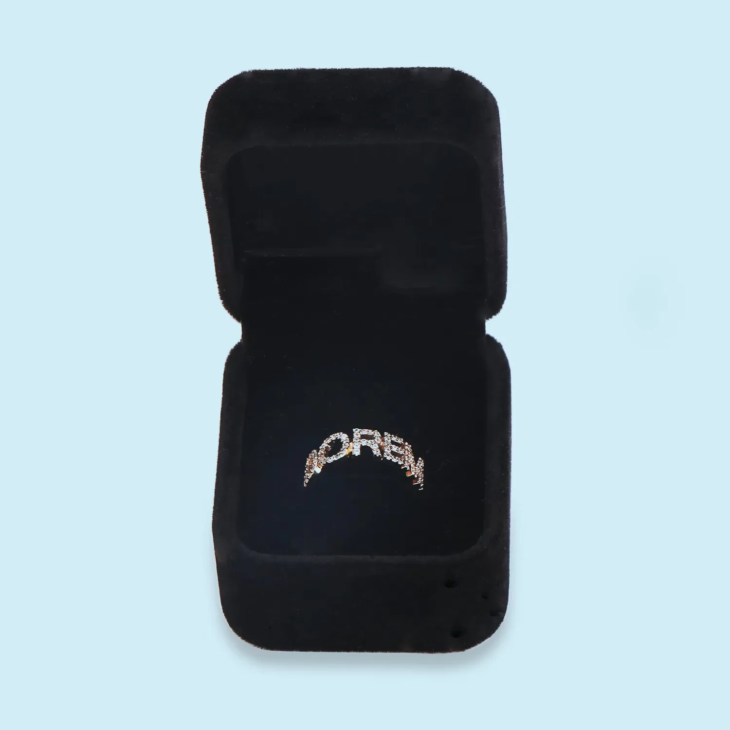 DOREMI Closed Ring Custom Name/Number Ring Iced Out Zircon For Women Men Size 7-12 For Gifts Personalized Ring