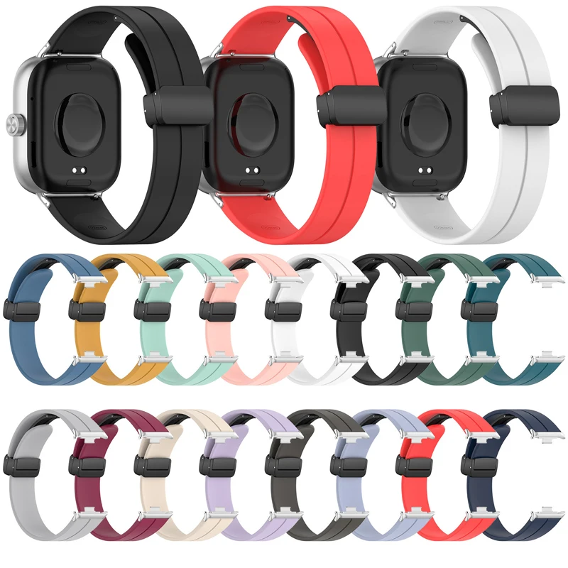 Magnetic Buckle Strap For Redmi Watch 4 Silicone Bracelet Correa For Xiaomi Mi Band 8Pro Women Men Wristband Sport Watchbands