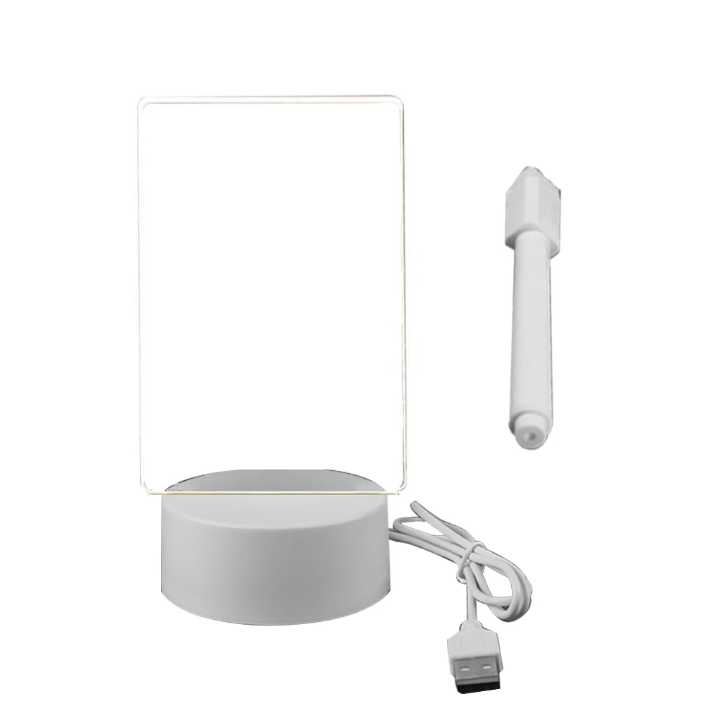 Veilleuse de tableau d'affichage transparente, mémo lumineux, lumières ambiantes LED en acrylique, tableau de notes effaçable, cadeau de décoration de chambre, 03 moments