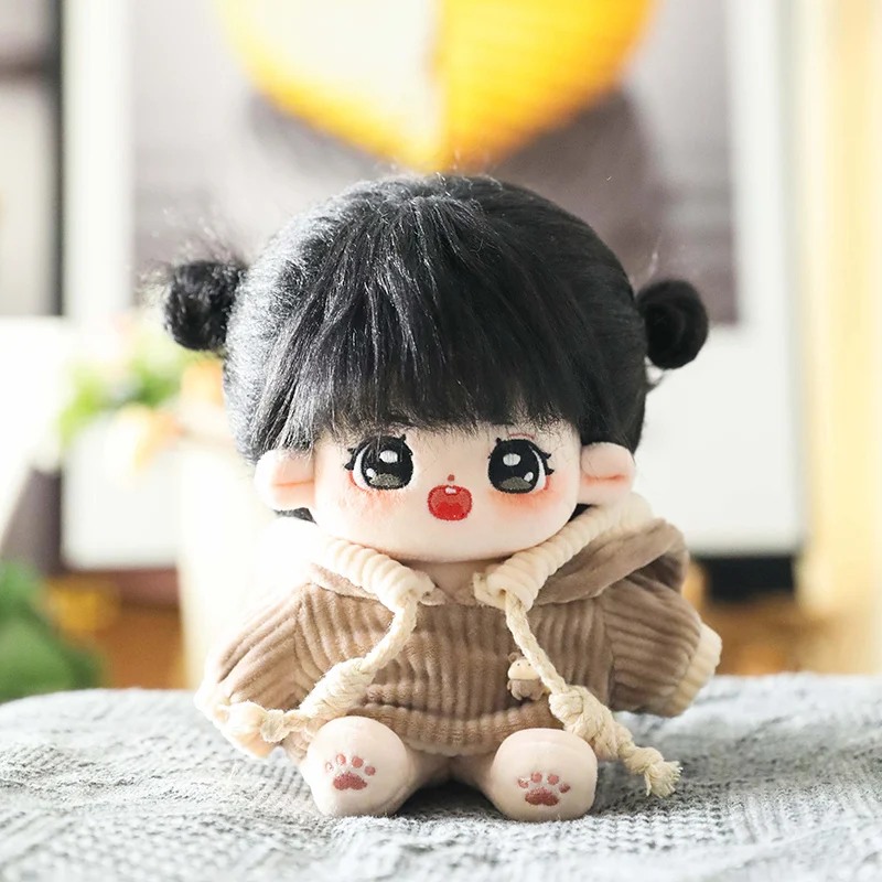 Kawaii Plush Cotton Doll Idol Stuffed Super Star Figure Dolls Anime Fat Floral Skirt  + Hoodie Baby Doll Can Change Clothes Gift