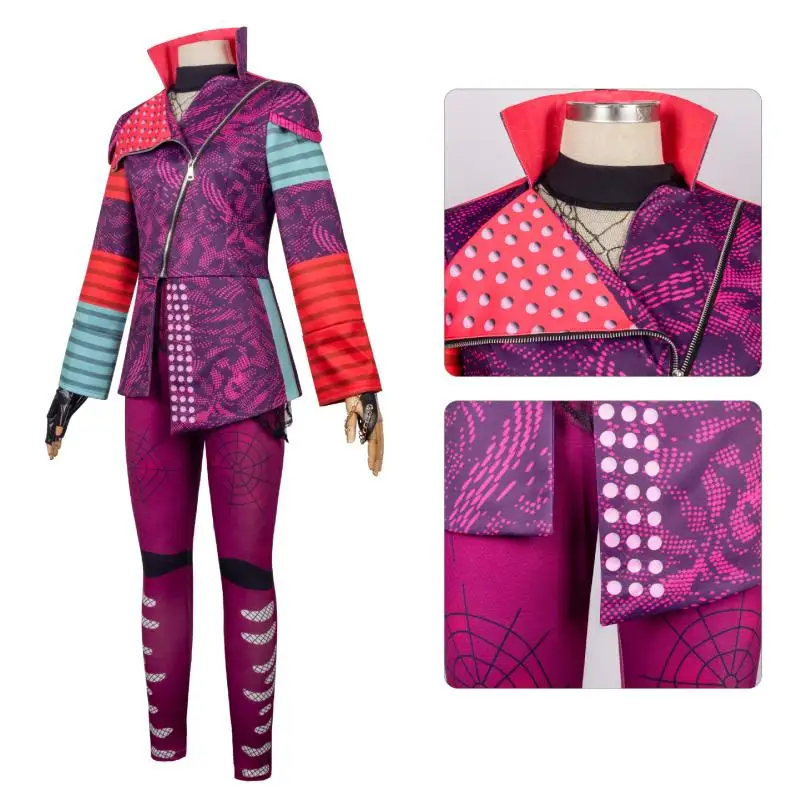 Movie Descendants Mal Cosplay Costume Uniform Coat Vest Pants Gloves Women Adult Outfits Halloween Carnival Party Roleplay Suit