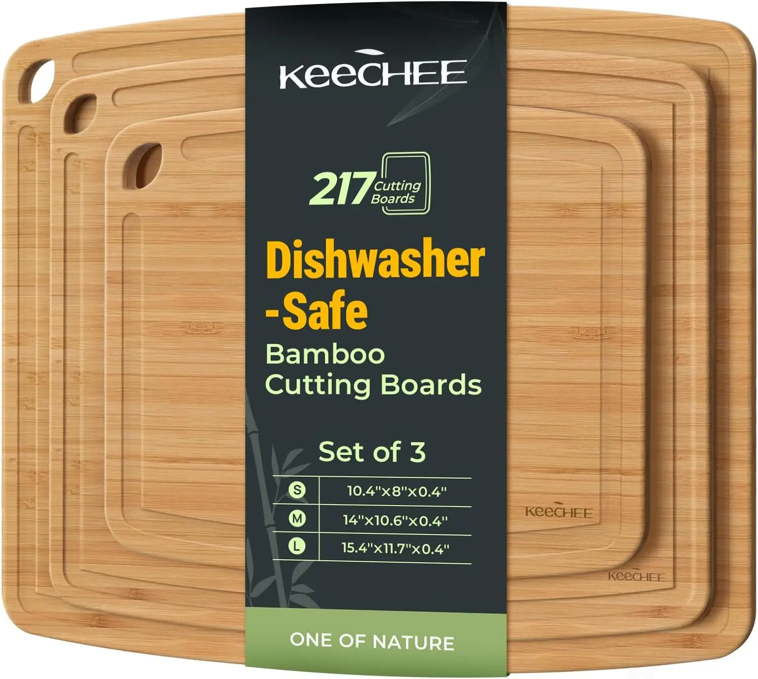 

Dishwasher Safe Bamboo Cutting Boards Durable Lightweight Wood Cutting Board for Busy Kitchen, Easy Clean Wooden Choppin