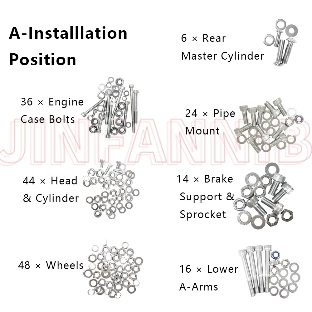 For Yamaha Banshee 350 YFZ350 1987-2000 2001 2002 2003 2004 2005 2006 667PCS Stainless Steel Bolt Screw Nut Kits