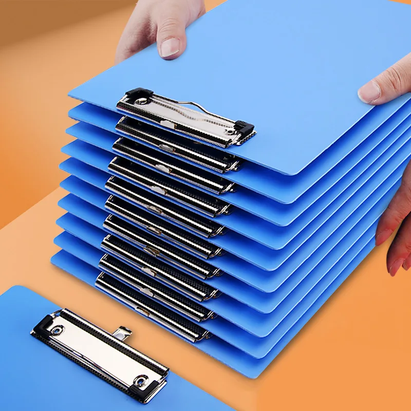 

2Pcs Heavy-Duty Plastic A4 Blue Clipboard - Hanging Menu Holder, Writing Pad & Board with Metal Clips Office Accessories