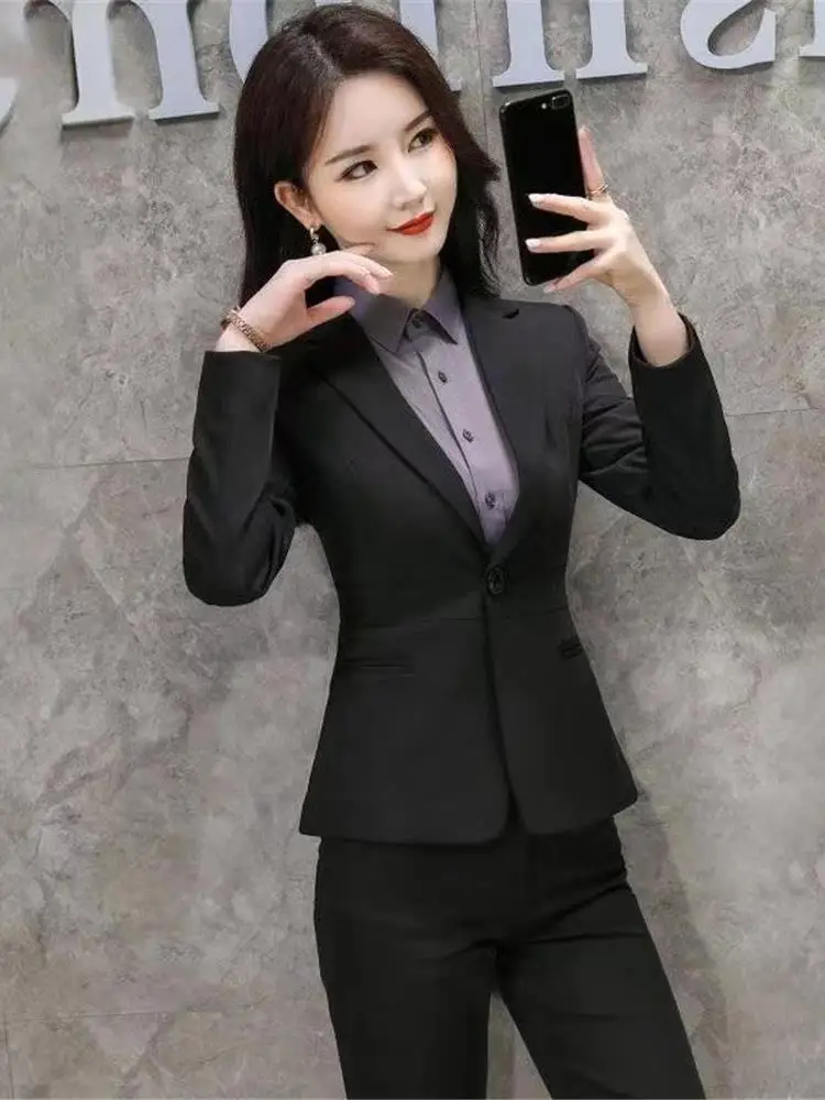 

Korean Sle ort Women's Suit Profional Faionable Workwear Spring Autumn New Model Versatile Formal Work orm