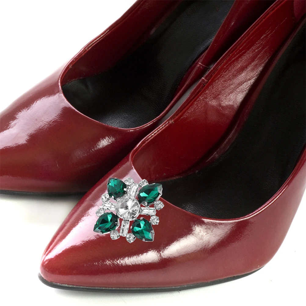 

2pcs Rhinestone Clips High Heel Buckle Accessories Sparkling Crystal Bridal Wedding Charms Detachable Bling Shoe Decorations