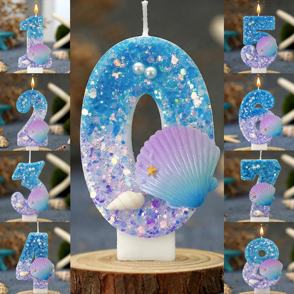 Ocean Shell Digital Candle Handmade Creative Candle Everyday Cake Birthday Candle