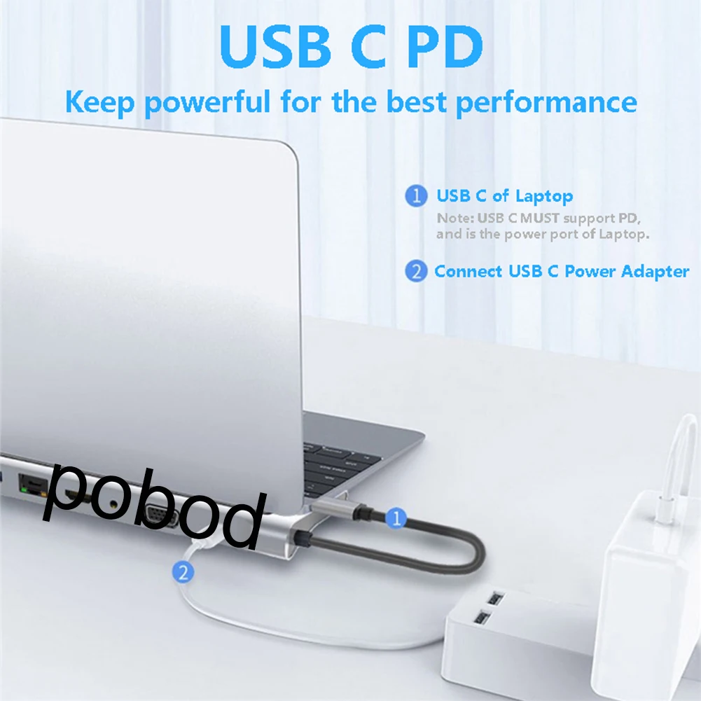 USB C Laptop Docking Station HDMI VGA USB PD LAN RJ45 SD Hub Adapter for Laptop Macbook DELL HP XPS Surface Lenovo ThinkPad Dock