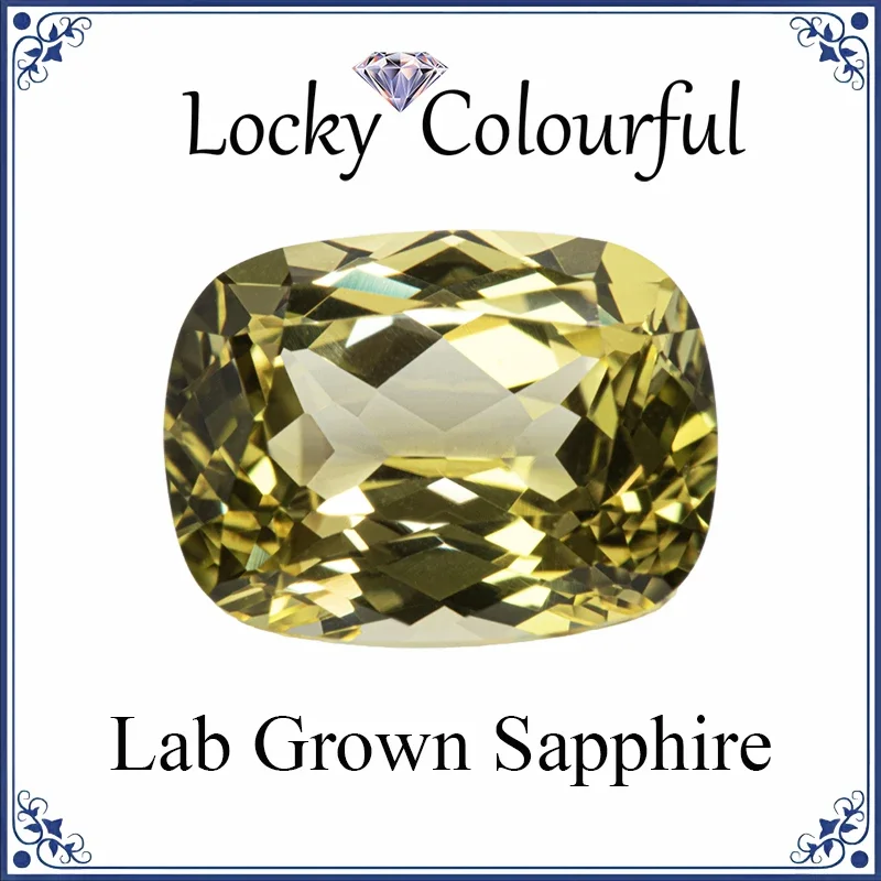 

Lab Grown Sapphire Cushion Shape Yellow Color Charms Beads VVS1 for DIY Jewelry Making Rings Material Selectable AGL Certificate