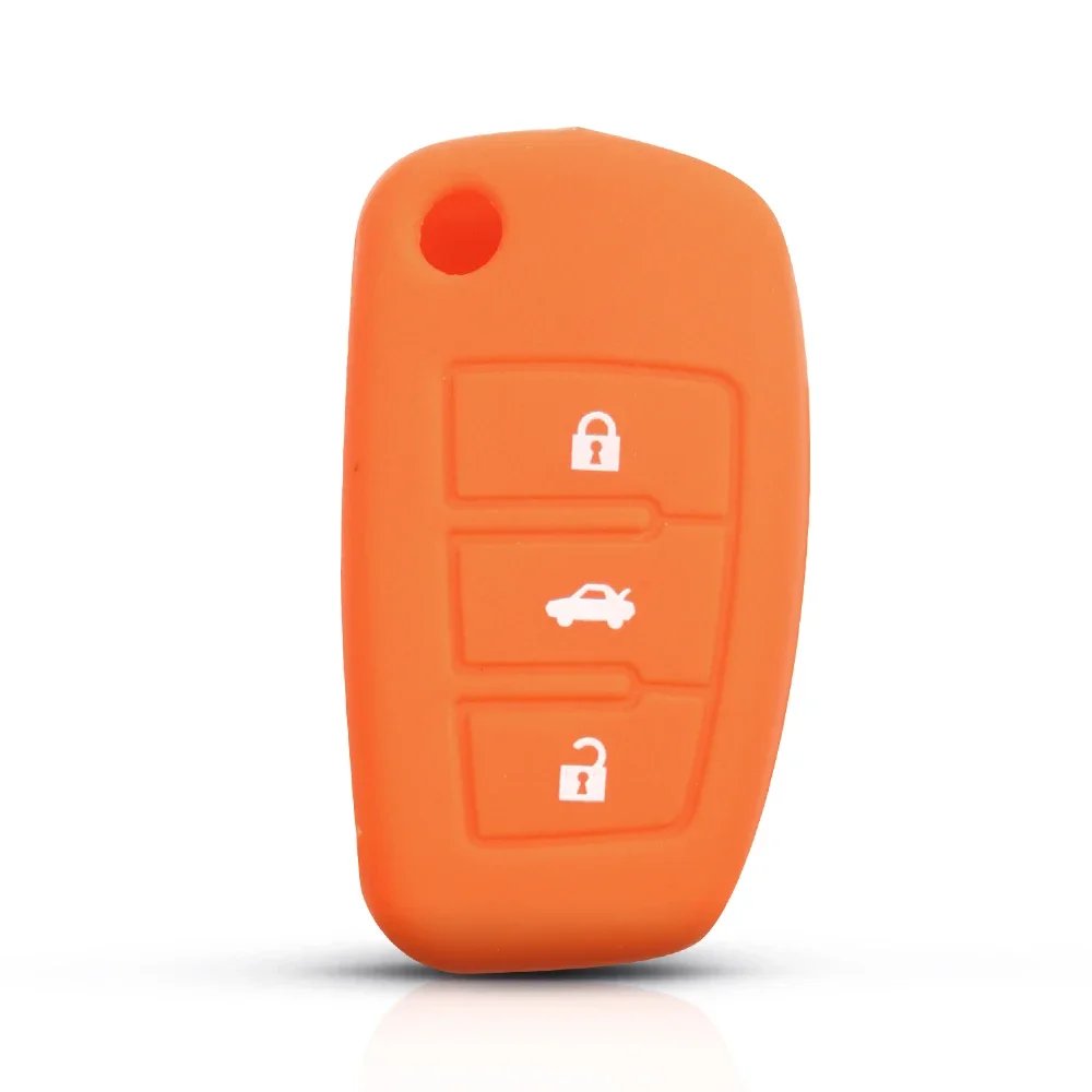 Dandkey 3 Buttons Car Silicone Key Cover Styling Case Cover Fob Shell For Audi A1 A3 Q3 Q7 R8 A6L TT Key Case Four Car Styling