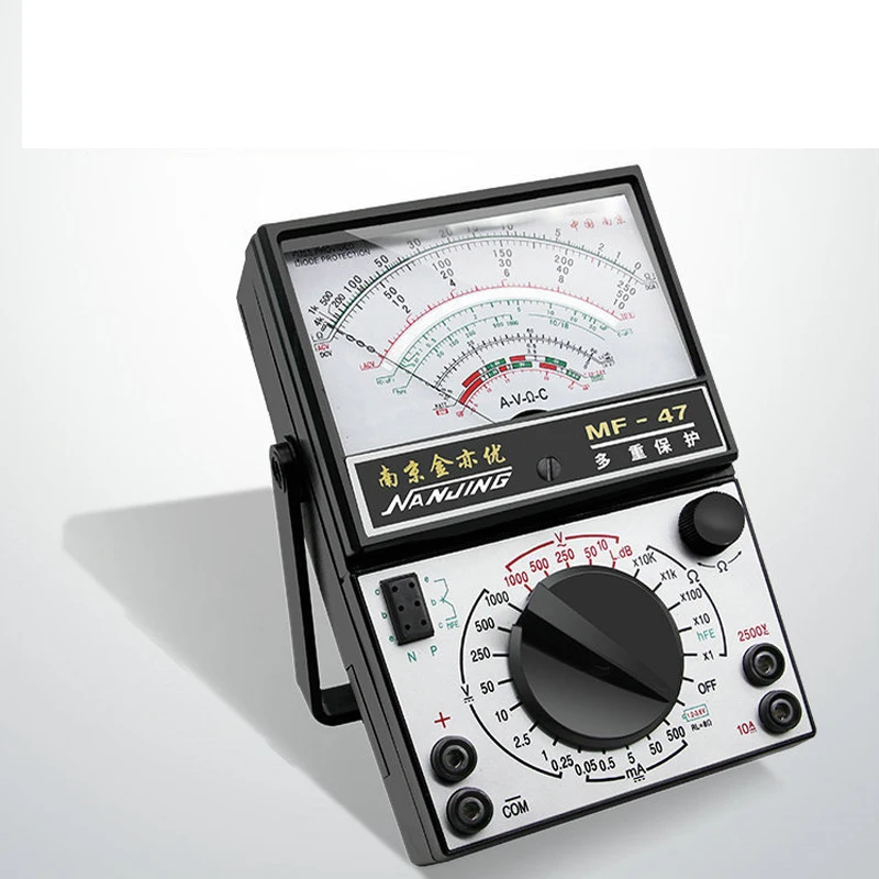 MF47 Pointer Multimeter DC Current 10A Tester Voltage Resistance Capacitance Analog Display Meter