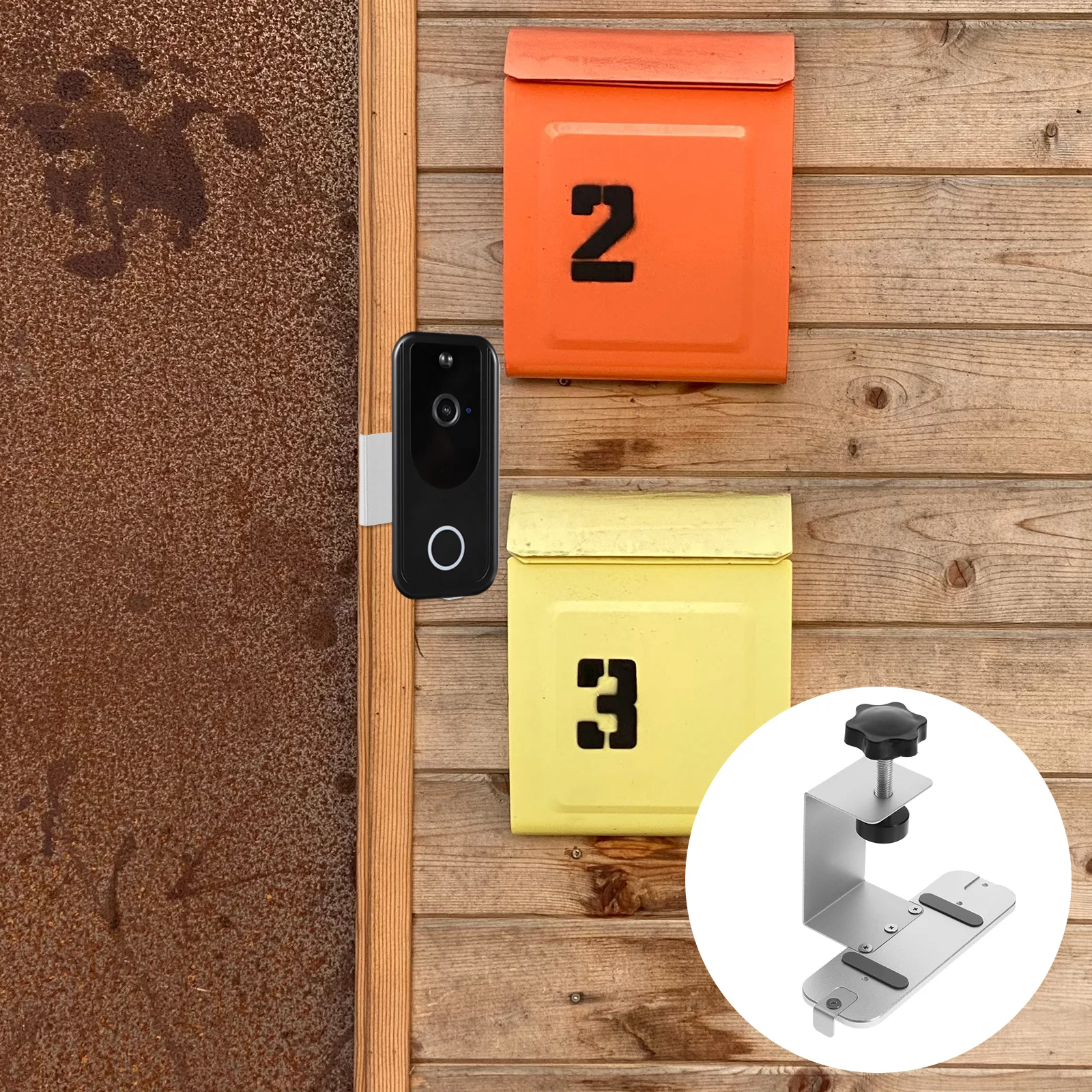 

Stainless Steel Aluminum Video Doorbell Mount Adjustable Bracket for Inward Doors Left Right Compatible Anti Theft Design Secure