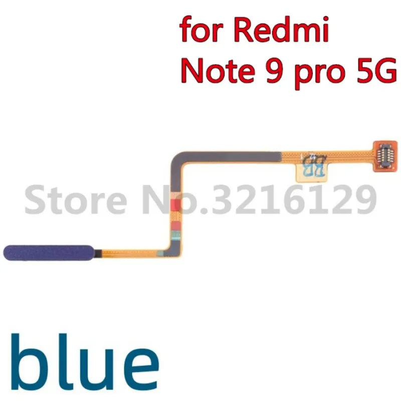 100% Original For Xiaomi Redmi Note 9 9T 9S Pro 4G 5G Fingerprint Sensor Home Return Key Menu Button Flex Ribbon Cable