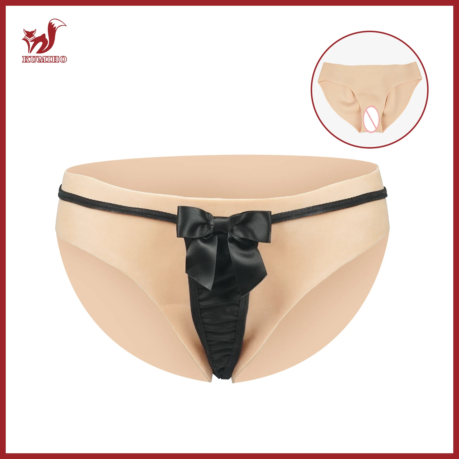 

KUMIHO Gays Pussy Pants Realistic Silicone Panties Sexy Fake Vagina For Crossdressing Transgender Shemale Drag Queen Cosplay